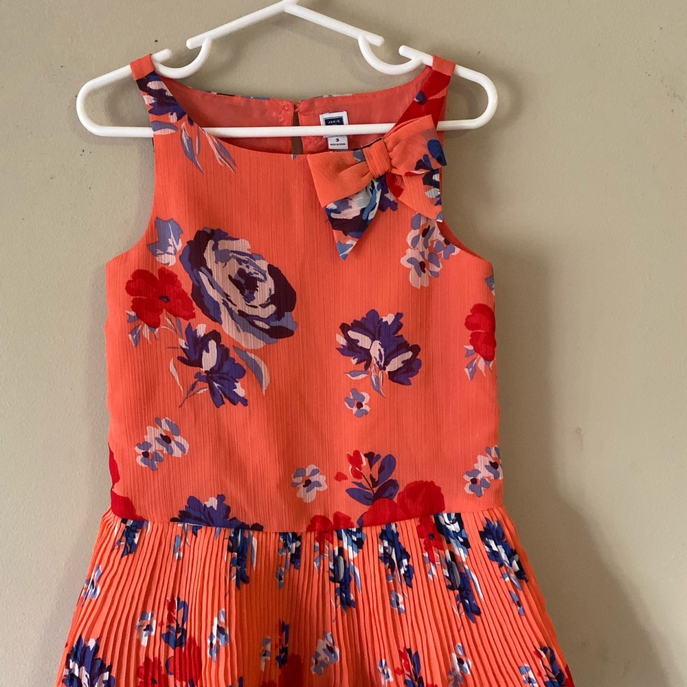 Janie and Jack orange dress with flowers